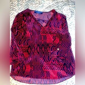 Sleek Patterned Blouse Size MD